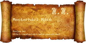 Mesterházi Máté névjegykártya