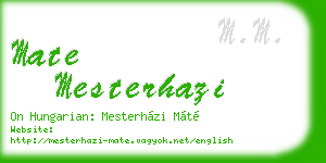 mate mesterhazi business card